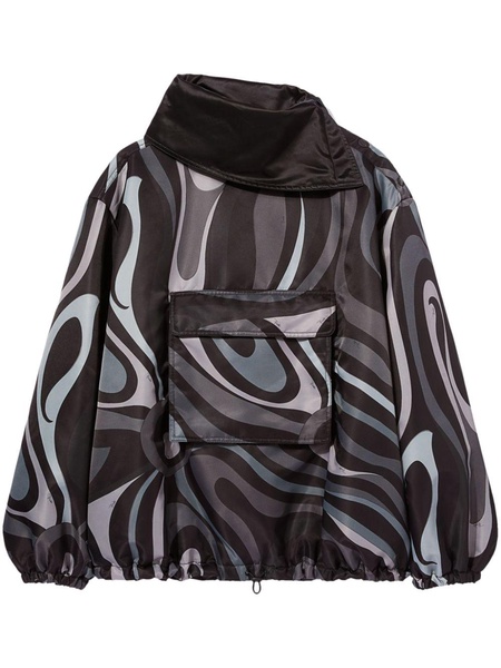 Marmo-print windbreaker