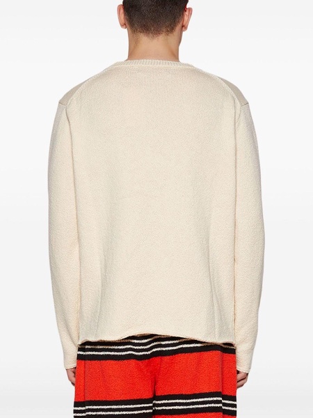 graphic intarsia-knit cotton jumper 