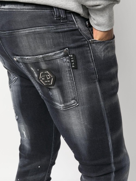 Hexagon low-rise skinny jeans 