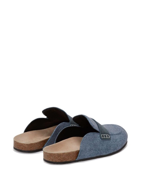 denim loafer mules