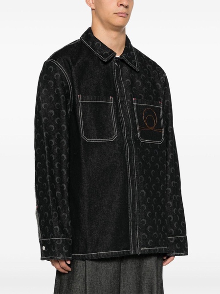 Moon-laser denim overshirt