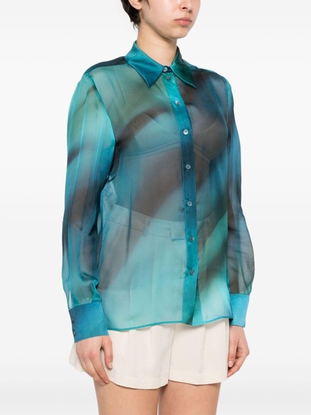 ombré-effect chiffon shirt