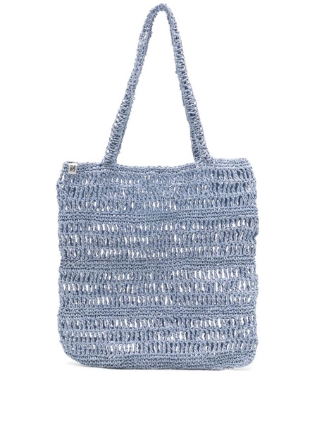 Sage straw shoulder bag