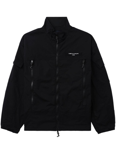 logo-print zip-detail jacket