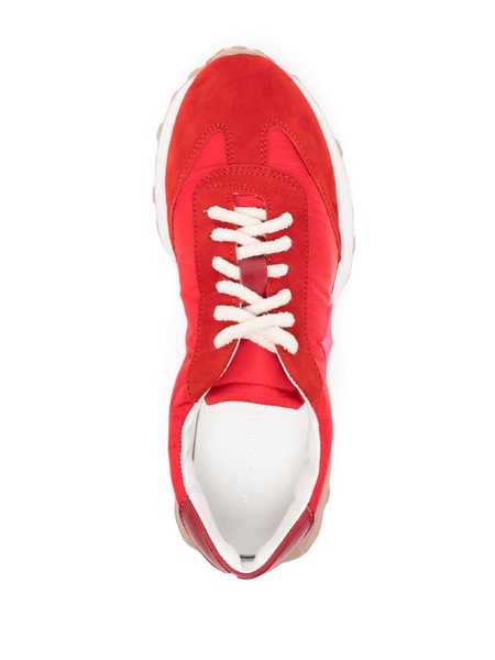 Star suede-trimmed sneakers