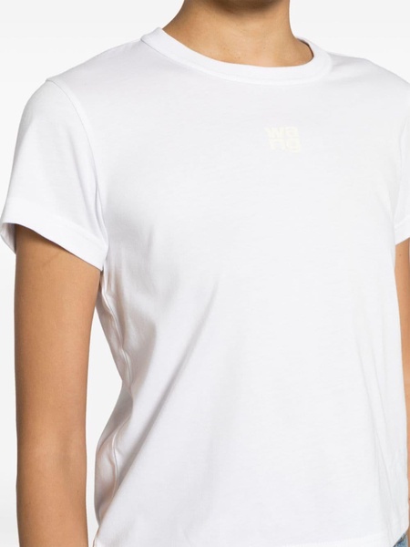 White Logo-Embossed Cotton T-shirt