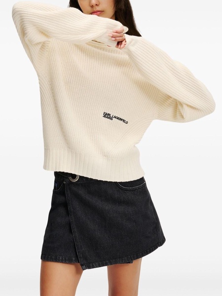 logo-embroidered turtleneck sweater