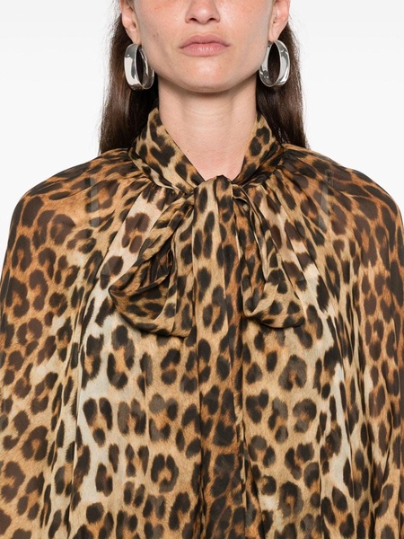 animal-print silk kaftan