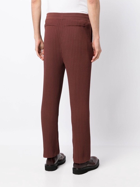 ribbed straight-leg trousers