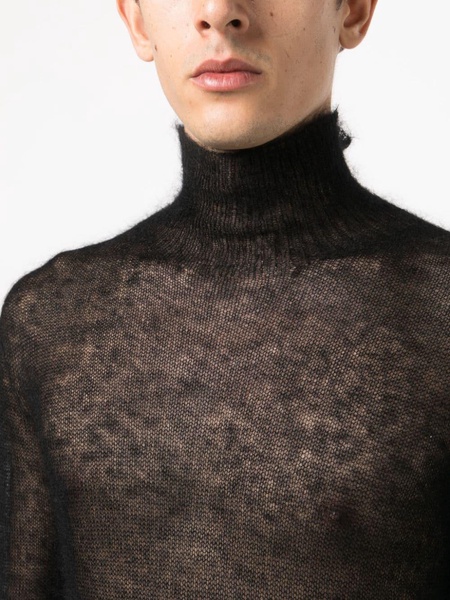 open-knit roll-neck jumper