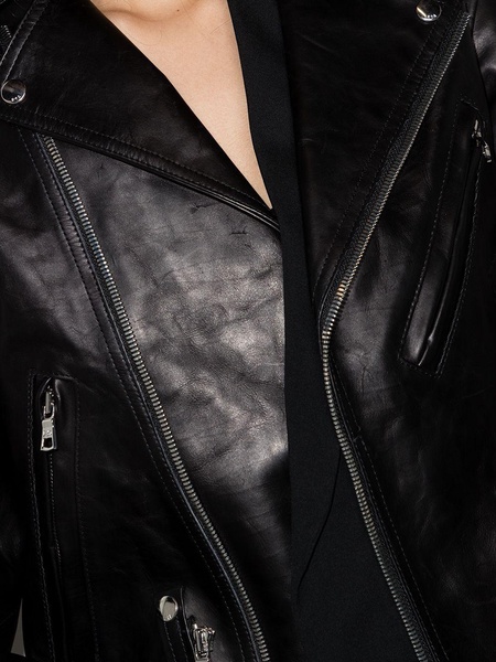 Saige leather biker jacket