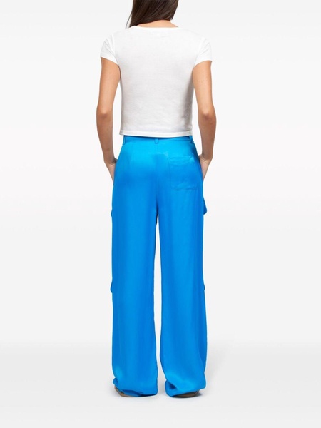 satin cargo-pocket trousers