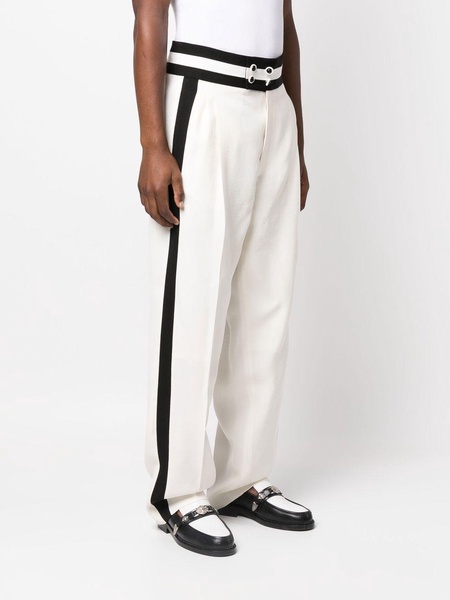 stripe-detailed wide leg trousers