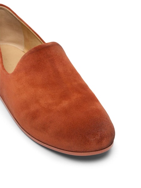 round-toe suede loafers