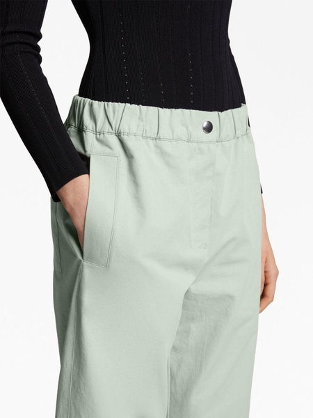 straight-leg cotton-blend trousers