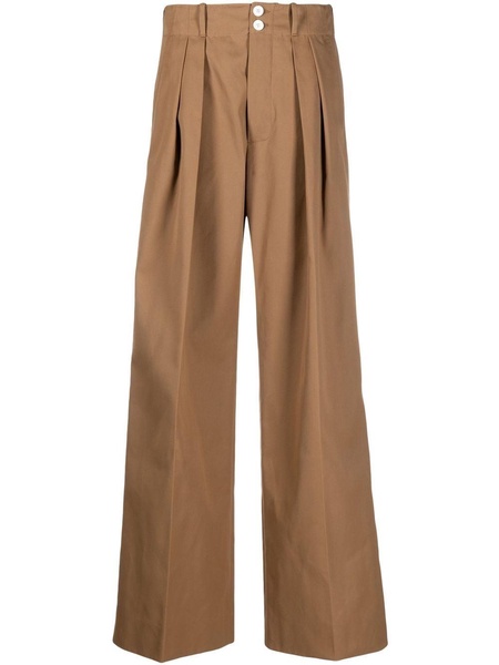 pleated high-waisted trousers