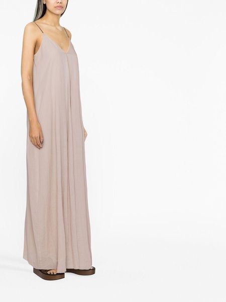 pleat-detailing cotton maxi dress