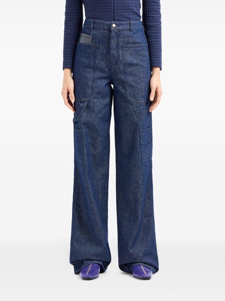 multi-pockets wide-legged jeans