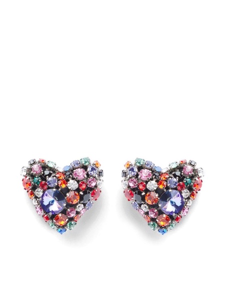 Cluster Heart crystal earrings