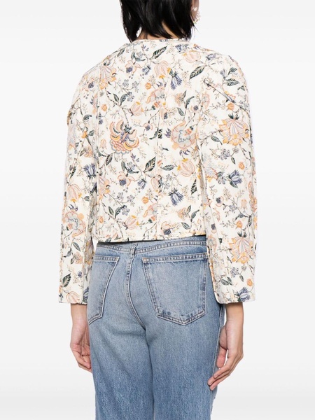 floral-print cropped jacket