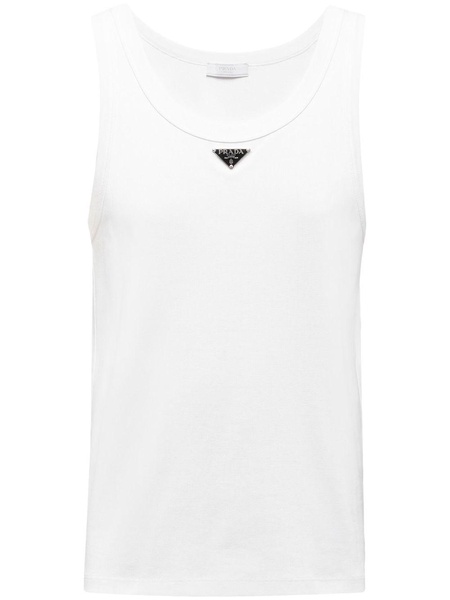 triangle-logo cotton tank top