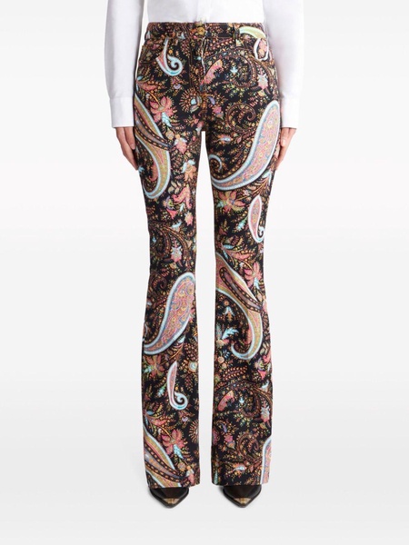 paisley-print flared trousers