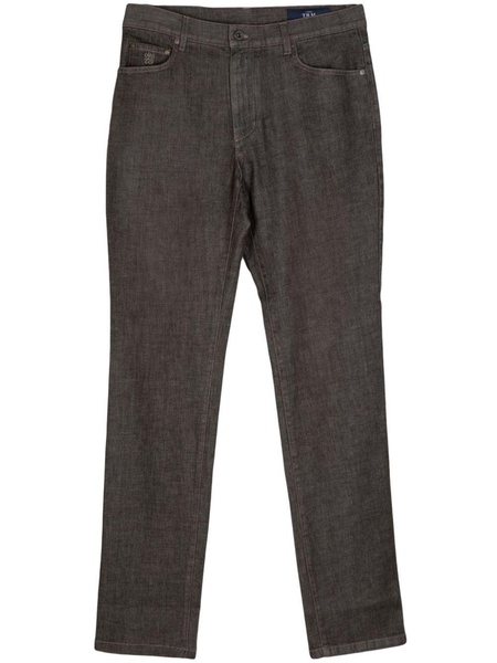 cotton-blend denim trousers