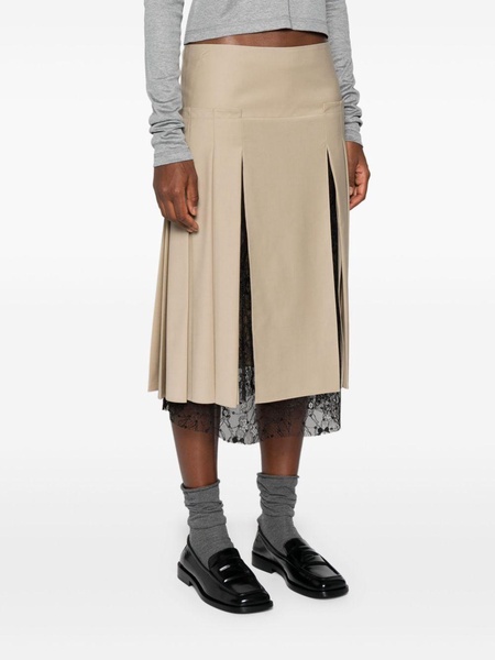 Brit pleated midi skirt