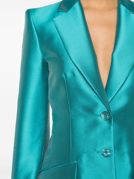 single-breasted duchess-satin blazer