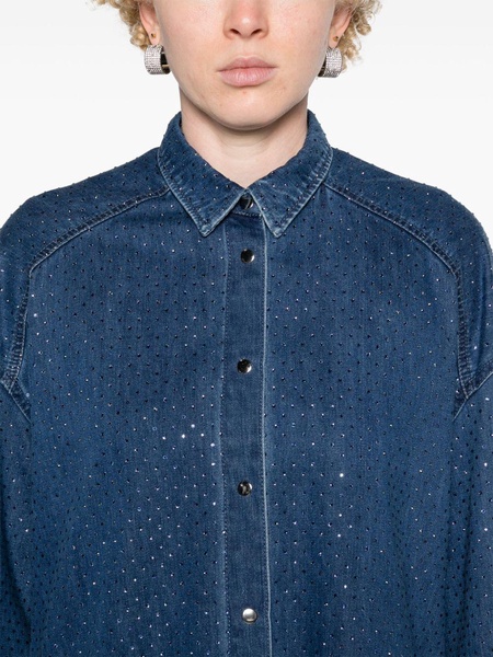 crystal-embellished denim shirt 