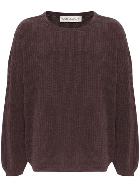 textured-finish crew-neck sweatshirt