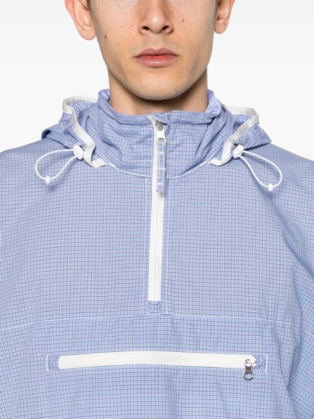 Blue Grid Hooded Jacket