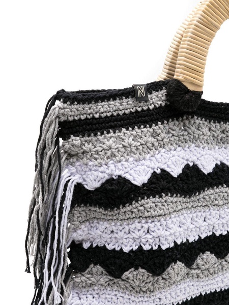 Vera striped crochet tote bag