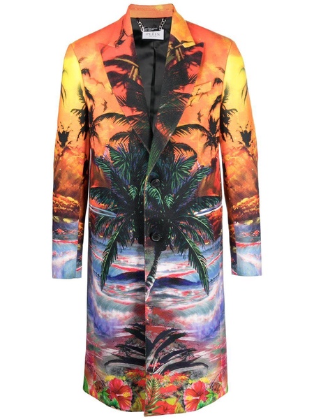 Hawaii graphic-print coat