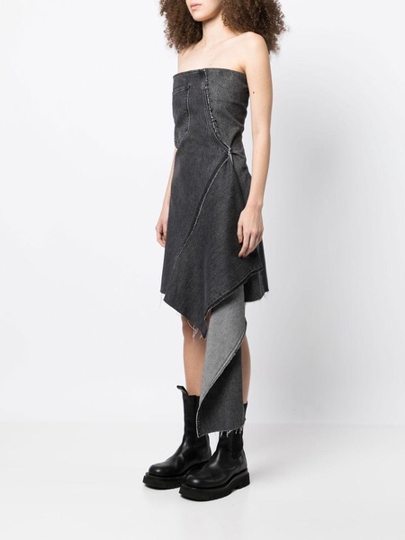 asymmetric denim dress