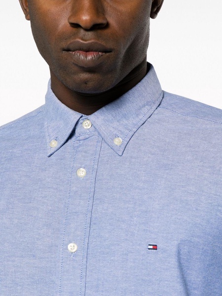 logo-embroidered oxford shirt