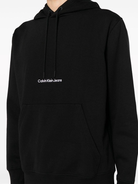 Institutional logo-embroidered hoodie