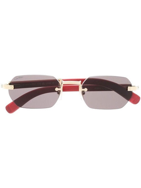 tinted geometric-frame sunglasses