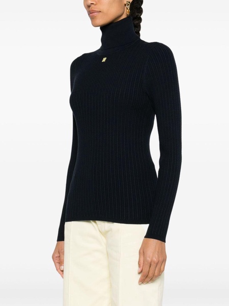 cable-knit roll-neck jumper