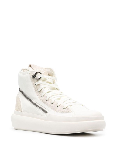 zip-around suede high-top sneakers