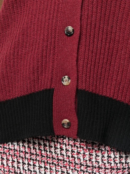 colour-block knitted cardigan