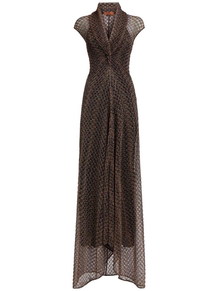 Lamé Lace Maxi Dress