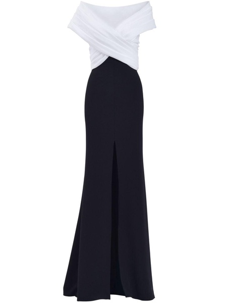 two-tone front-slit gown