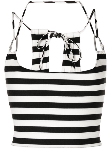 striped halterneck cropped top