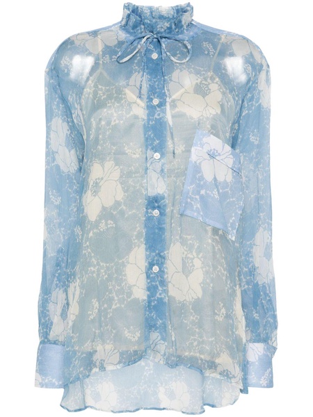 floral silk shirt