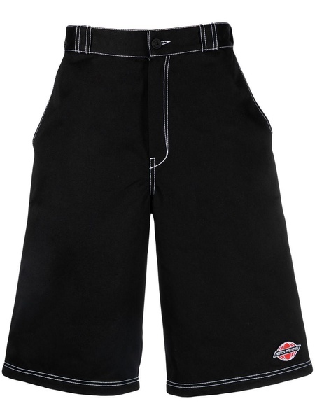 logo-embroidered knee-length shorts