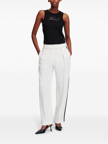 panelled tailored trousers