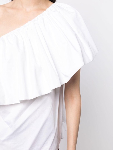 one-shoulder ruffled top 