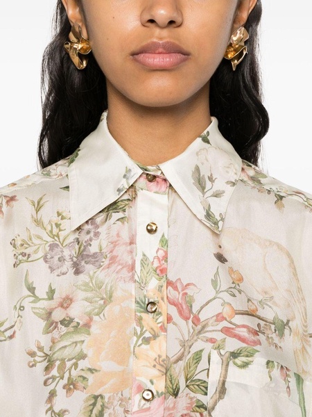 Waverly silk printed shirt jumpsuit