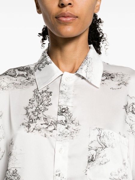 Toile de Jouy-print satin shirt